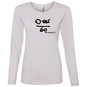 'Over 60 and Rocking it' 884L Anvil Ladies' Lightweight LS T-Shirt