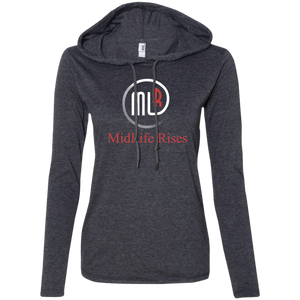 Midlife Rises With Logo- 887L Anvil Ladies' LS T-Shirt Hoodie