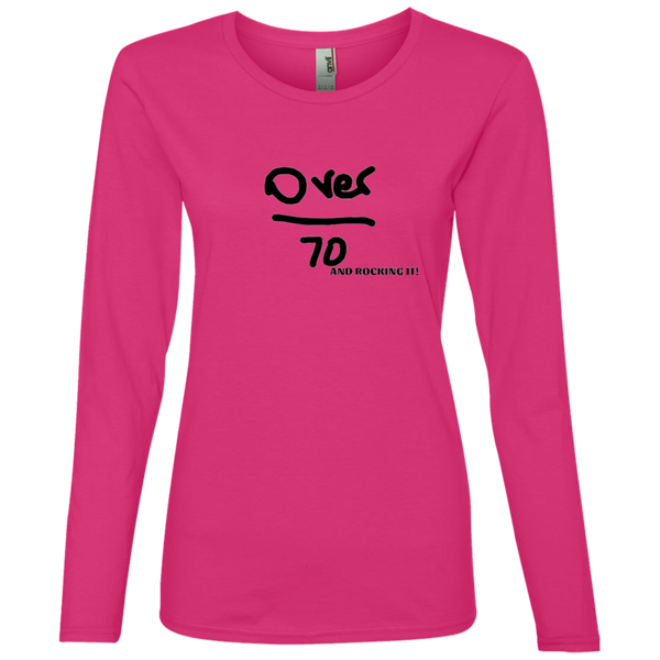'Over 70 and Rocking it' - 884L Anvil Ladies' Lightweight LS T-Shirt