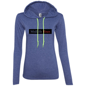 Midlife Rises Without Logo - 887L Anvil Ladies' LS T-Shirt Hoodie