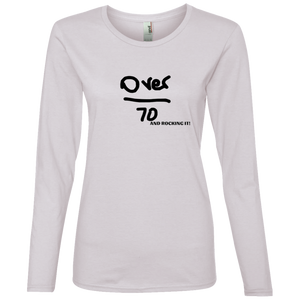 'Over 70 and Rocking it' - 884L Anvil Ladies' Lightweight LS T-Shirt