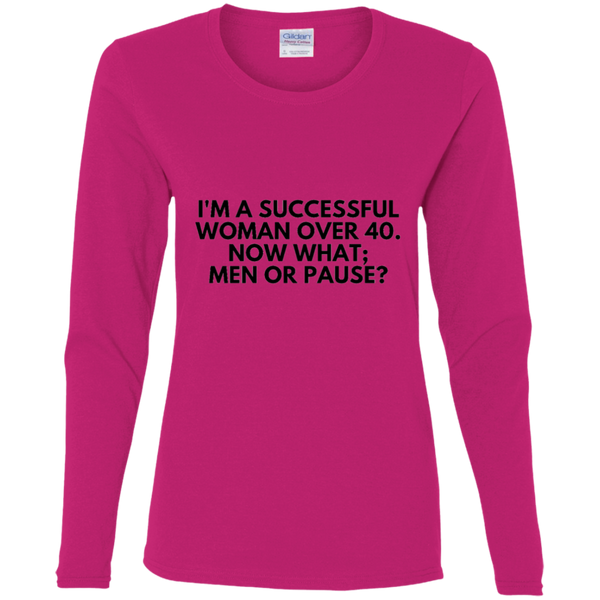 Successful Woman Over 40 - G540L Gildan Ladies' Cotton LS T-Shirt