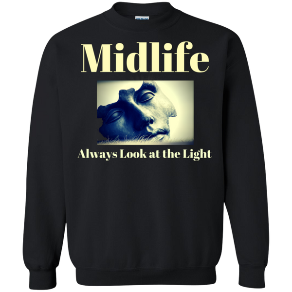 MidLife - Always Look at the Light - Men's G180 Gildan Crewneck Pullover Sweatshirt  8 oz.