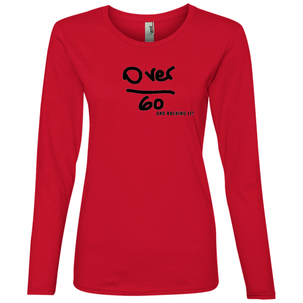 'Over 60 and Rocking it' 884L Anvil Ladies' Lightweight LS T-Shirt
