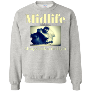 MidLife - Always Look at the Light - Men's G180 Gildan Crewneck Pullover Sweatshirt  8 oz.