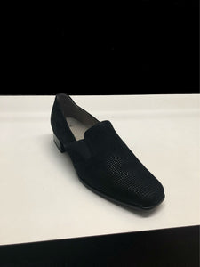 Black Laser Print Slip-On Shoes